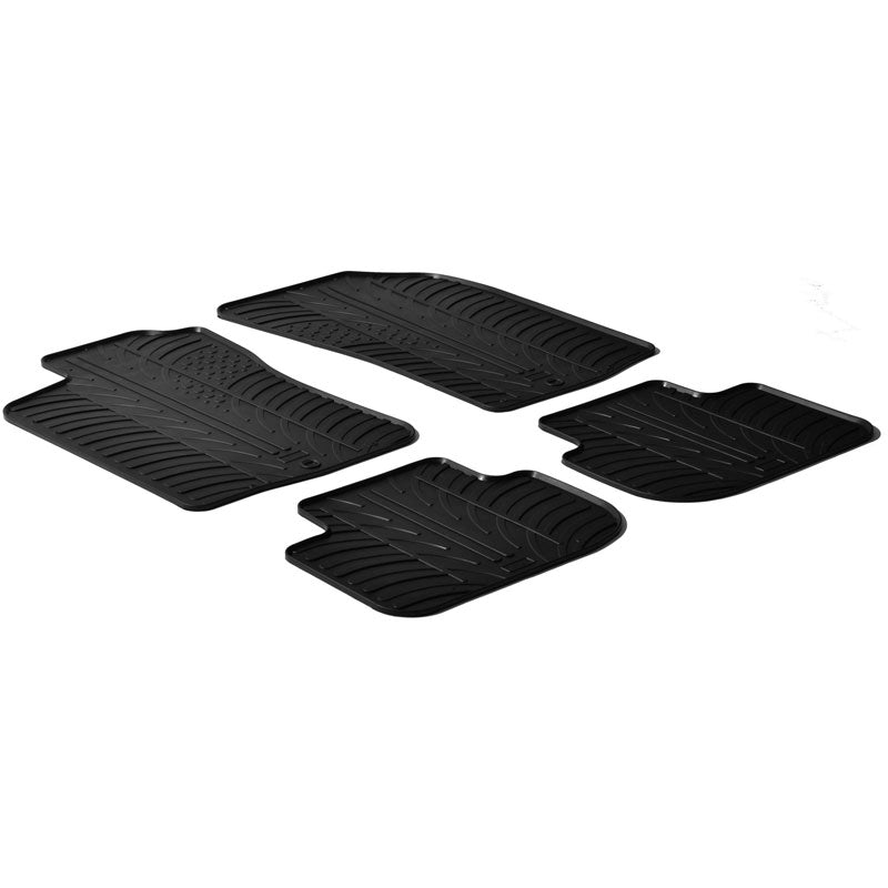 Gledring, rubbermatten, past op Alfa Romeo 147 2000-/GT 2004- (T-profiel 4-delig + clips)