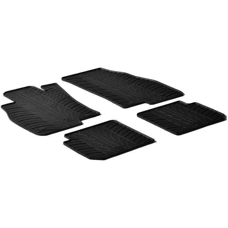 Gledring, Rubber floor mats, Fits Alfa Romeo Mito 3 doors 2008- (T profile 4-piece + clips)