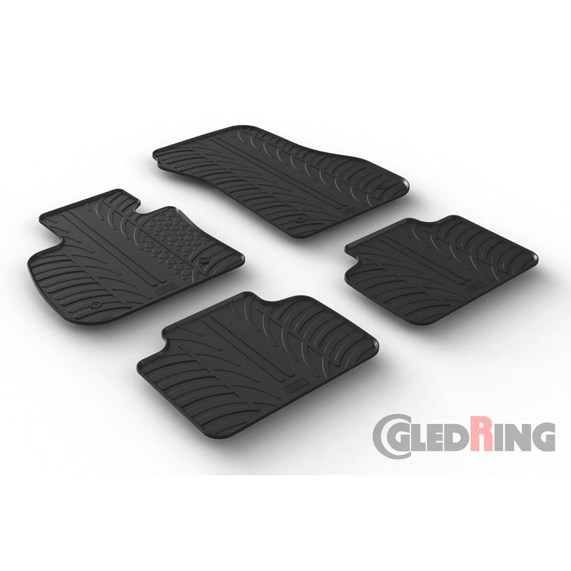Gledring, gumowe dywaniki, pasuje do BMW 2-Series F45 Active Tourer 2014-2021 (profil T, 4 części + klipsy)