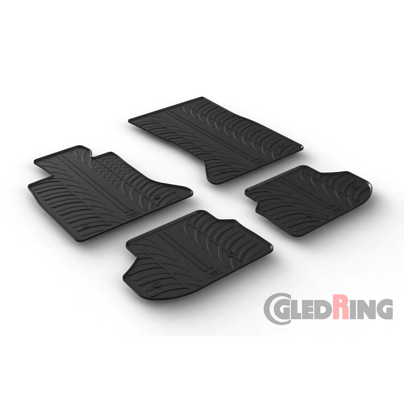 Gledring, tapis en caoutchouc, convient à BMW 5 Series F10/F11 2010-2016 (profil en T 4 pièces + clips)