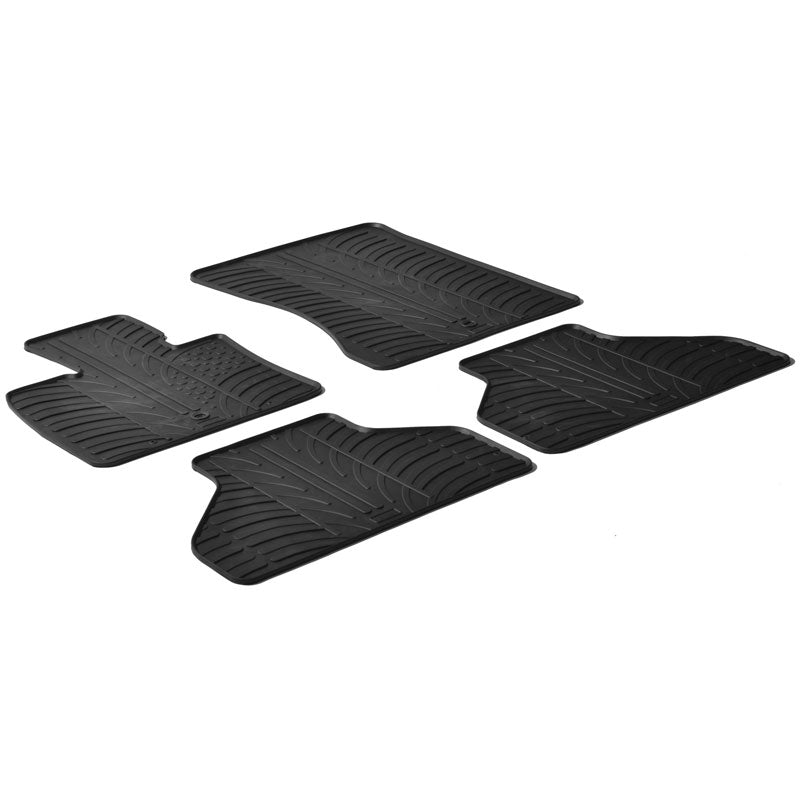 Gledring, tappetini in gomma, compatibili con BMW X5 2006-2012 (profilo a T 4 pezzi + clip)