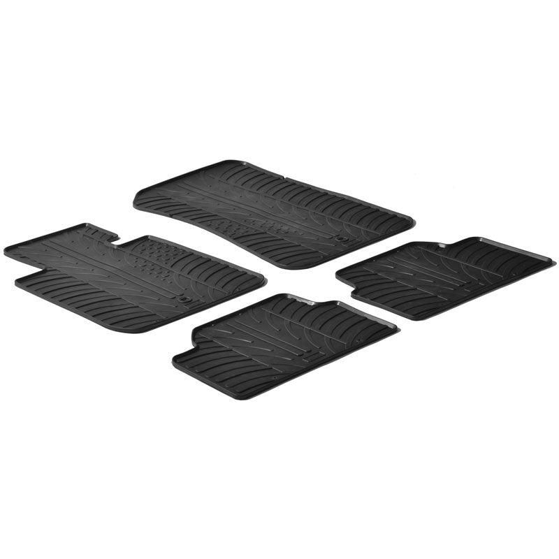 Gledring, alfombrillas de goma, se adapta a BMW 1 Series E81/E87 3/5 puertas 2004-2011 (perfil T 4 piezas + clips)