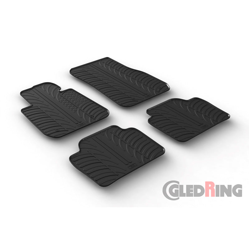 Gledring, Rubber mats, fits BMW 3 Series F30/F31 2012-2019 (T profile 4 pieces + clips)