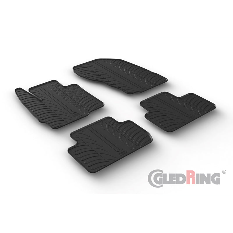 Gledring, tappetini in gomma, compatibili con Mitsubishi Eclipse Cross 10/2017- (profilo T 4 pezzi + clip)