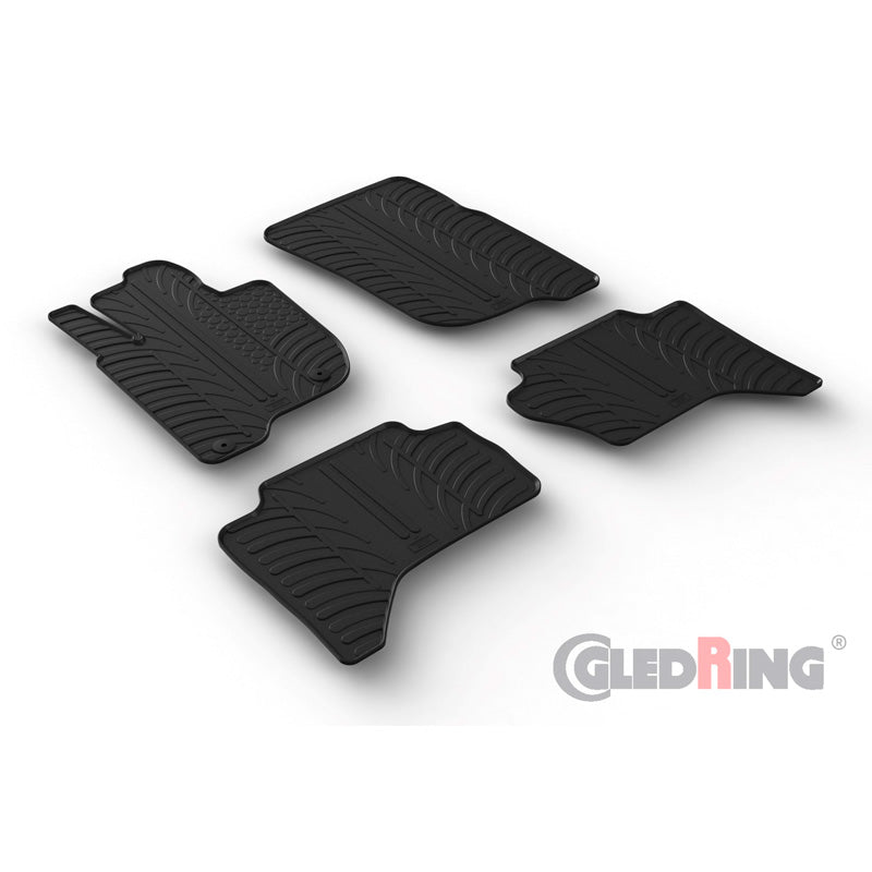 Gledring, tappetini in gomma, compatibili con Mitsubishi L200 (Triton) 2015-2019 & FL 2019- (profilo T 4 pezzi + clip)