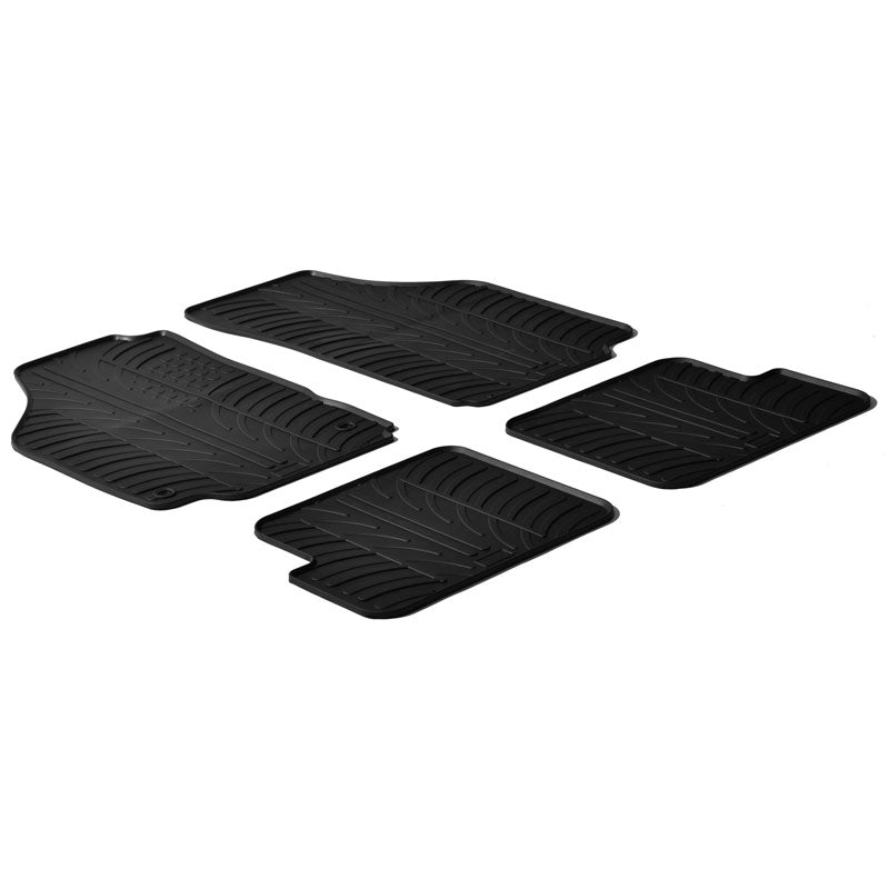 Gledring, alfombrillas de goma, se adapta a Lancia Ypsilon 2003-2011 (perfil T, 4 piezas + clips)