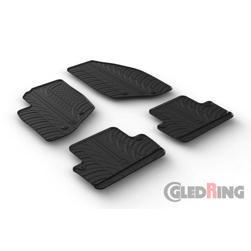 Gledring, gumové autokoberce, pasují na Volvo V70/XC70 2000-2007 & S60 2000-2009 (T profil 4dílná sada + klipy)