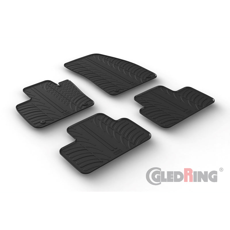 Gledring, tappetini in gomma, adatti a Volvo XC40 2018- escl. Recharge (profilo T 4 pezzi + clip)