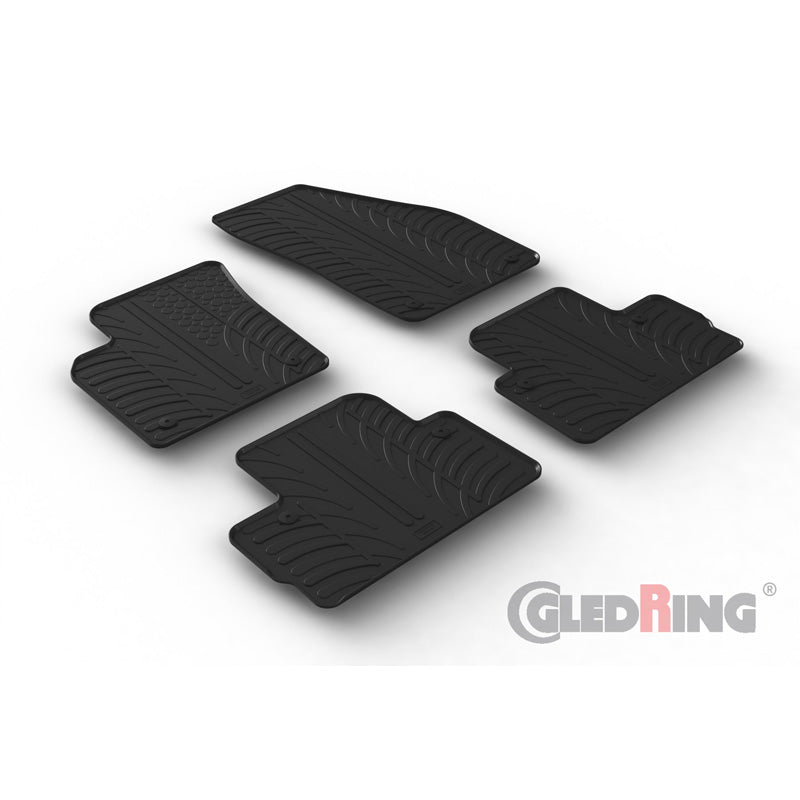 Gledring, rubbermatten, past op Volvo C30 2006-2013 (T-profiel 4-delig + clips)