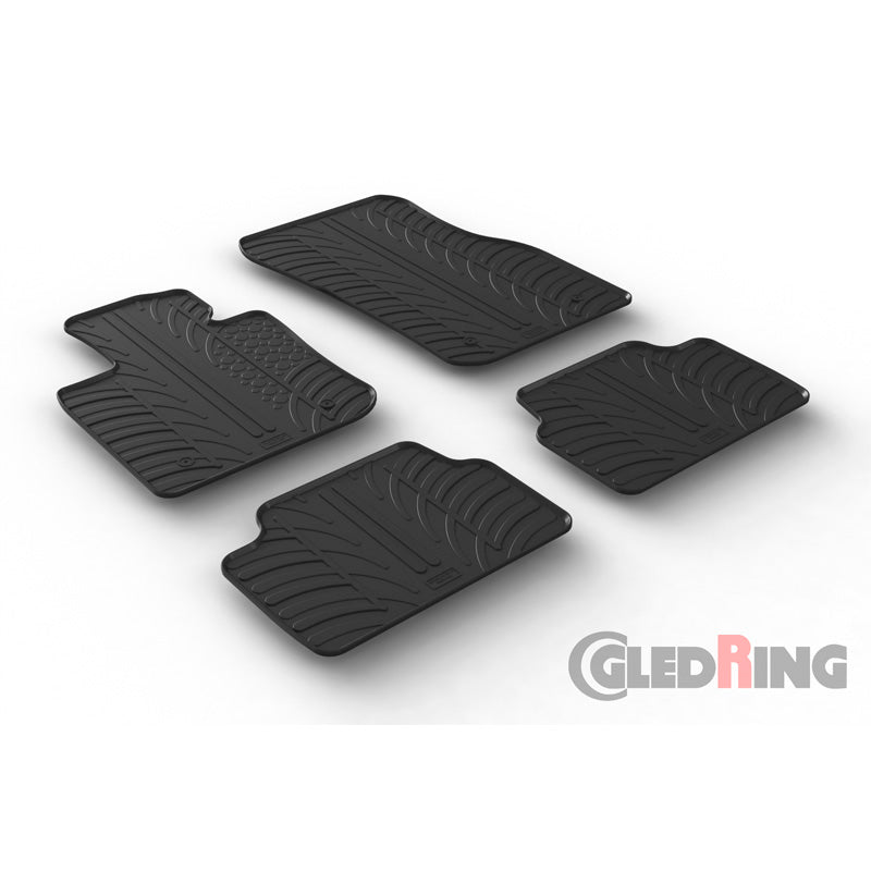 Gledring, gumové rohože, hodí se pro Mini F55 5-doors 2014- (profil T, 4dílné + klipy)