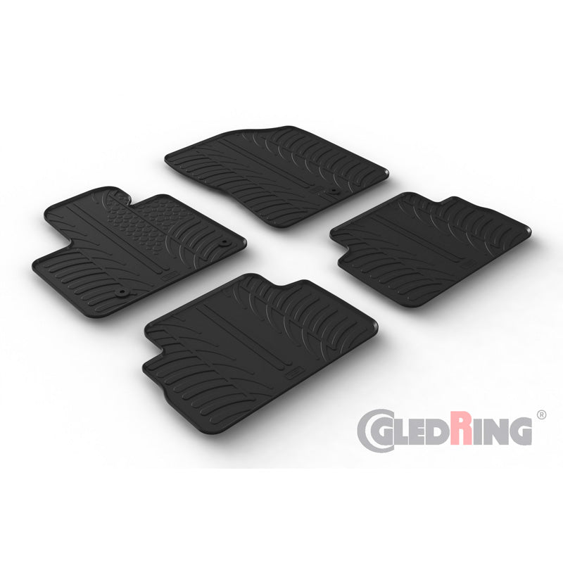 Gledring, Rubber floor mats, Fits Hyundai Santa Fé IV (TM) Hybrid/PHEV 2020- (T profile 4 pieces)