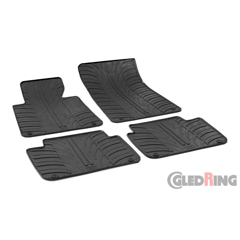 Gledring, gumowe dywaniki, pasuje do BMW 3-Series E46 1998-2005 (profil T, 4 części + klipsy)