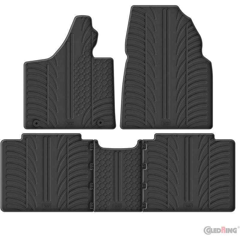 Gledring, Set di tappetini in gomma, profilo T, 5 pezzi, adatto a Leapmotor C10 (EV/REEV) (2024-)