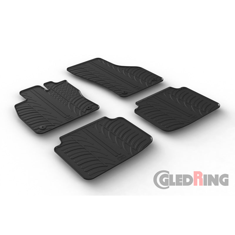 Gledring, dywaniki gumowe, pasuje do Skoda SuperB 3V 2015-2023 (T profile 4-dele + klipsy)