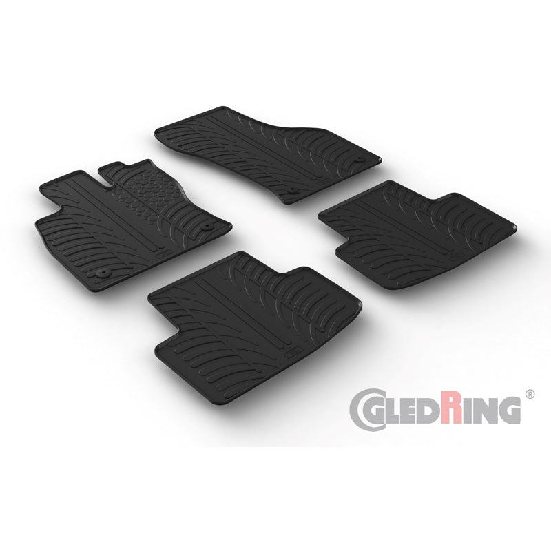Gledring, dywaniki gumowe, pasują do Skoda Octavia IV Sedan/Kombi 2020- bez e-Tec (profil T 4 elementy + klipsy)