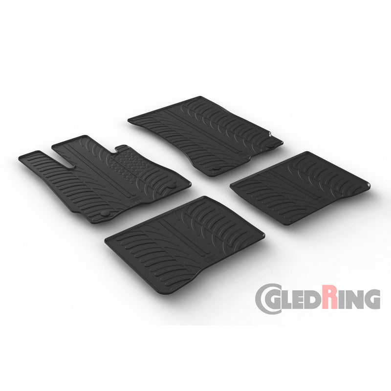 Gledring, gumové autokoberce, pasují na Mercedes S-Class W221 2005-2013 (T profil 4 díly + klipy)
