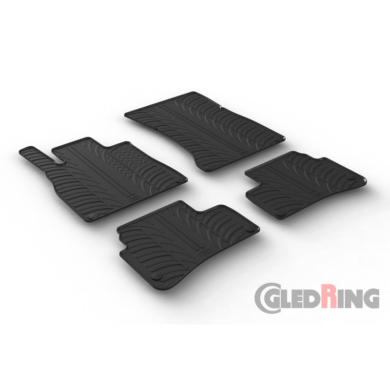 Gledring, gumové autokoberce, pasují na Mercedes S-Class W222 9/2013-8/2020 (T profil 4 díly + klipy)