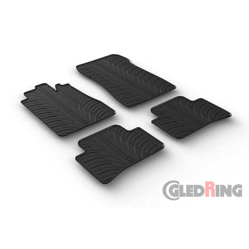 Gledring, alfombrillas de goma, para Mercedes C-Class W202 1993-2000 (perfil T 4 piezas)