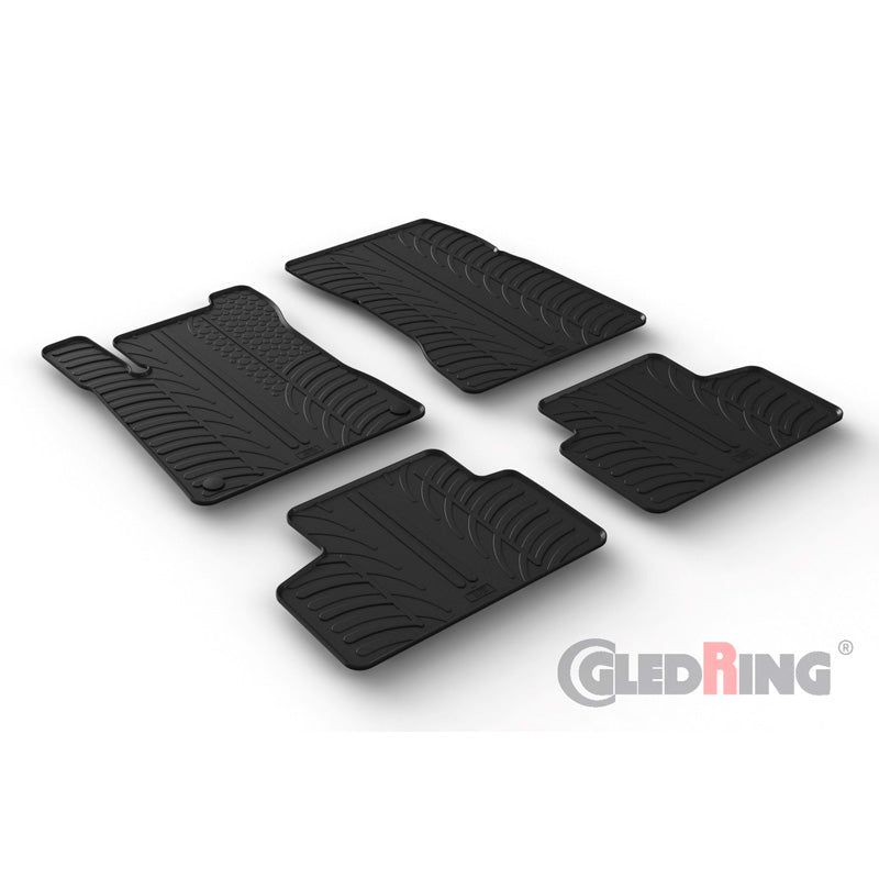 Gledring, alfombrillas de goma, compatibles con Mercedes GLB (X247) 11/2019- (perfil T 4 piezas + clips)