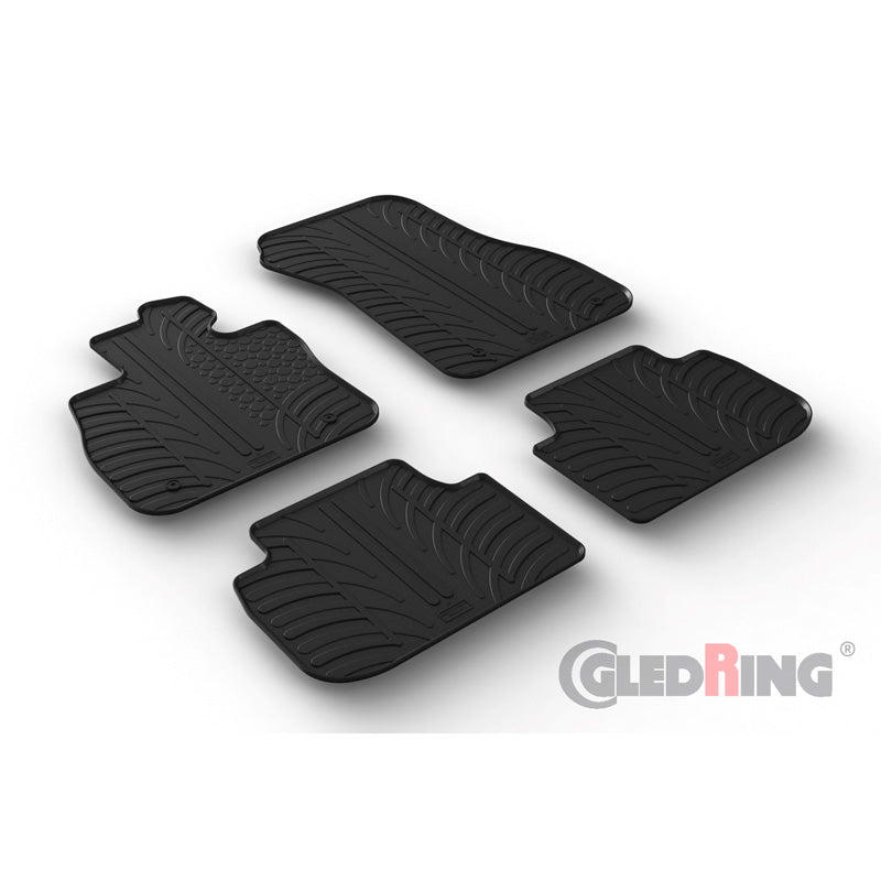 Gledring, tappetini in gomma, adatti a BMW 1-Series (F40) HB 9/2019- (profilo T 4 pezzi + clip)