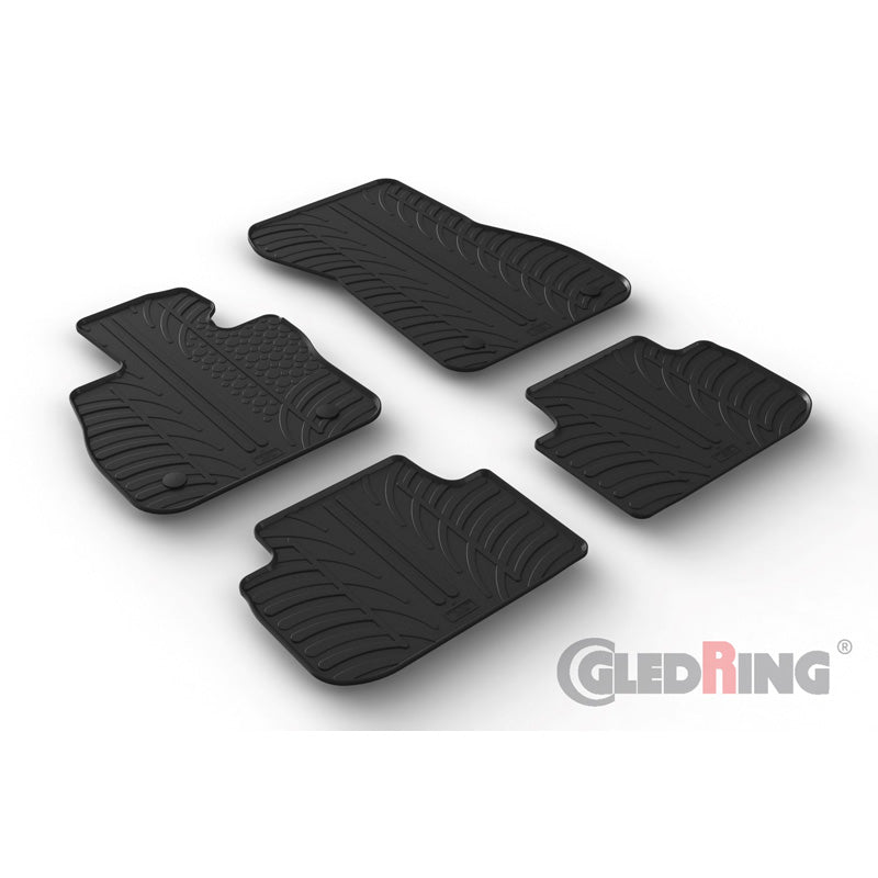Gledring, Rubber Floor Mats, Fits BMW 2-Series F44 Gran Coupe 2020- (T profile 4-piece + clips)