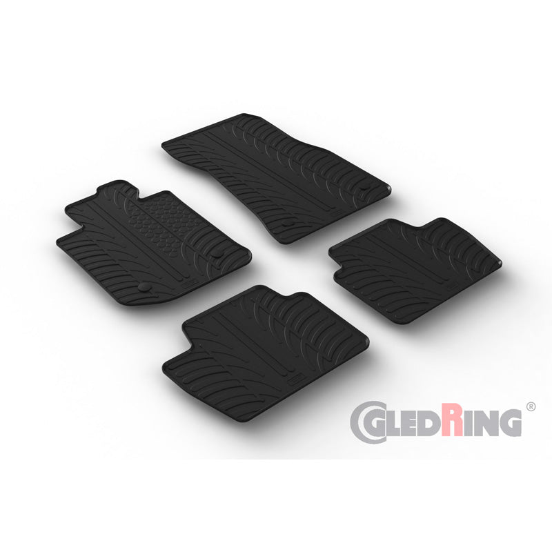 Gledring, rubber mats, fits BMW 4 Series (G22) Coupe 2020- (T profile 4-piece + clips)