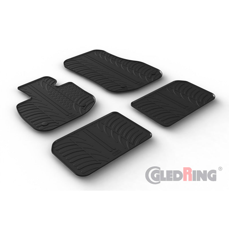 Gledring, Gummimåtter, passer til BMW iX1 (U11) 2022- (T profile 4-dele)