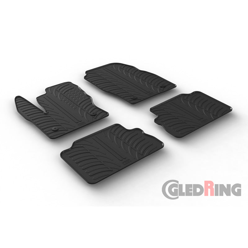 Gledring, alfombrillas de goma, para Ford Kuga 2016-2019 (perfil T 4 piezas + clips)