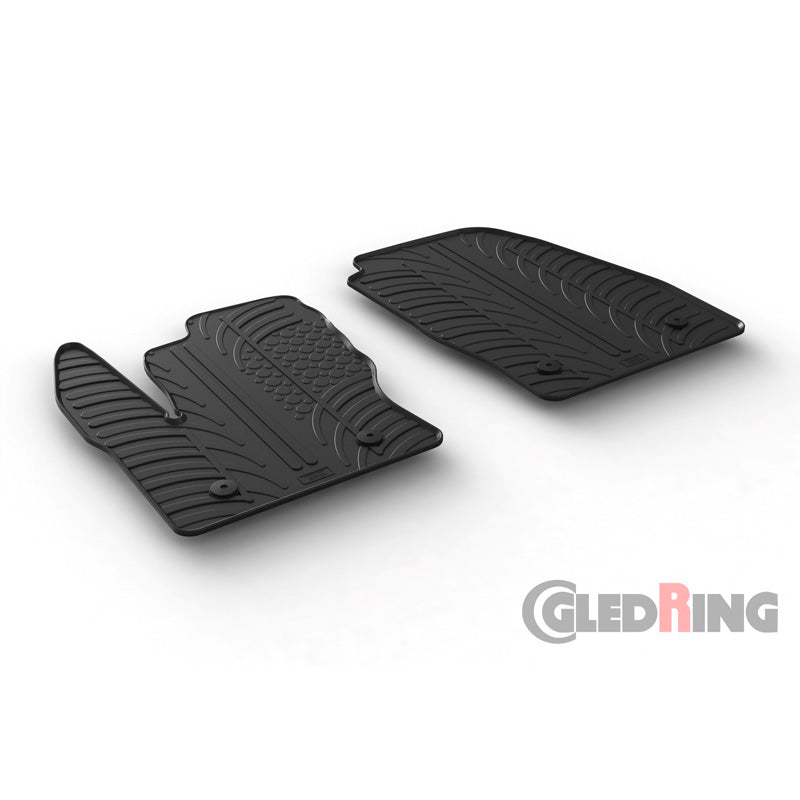 Gledring, alfombrillas de goma, para Ford Transit Connect Furgon 2016-2022 (perfil G, 2 piezas + clips)