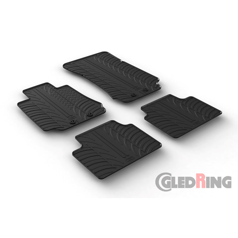 Gledring, Tappetini in gomma, adatti a Alfa Romeo Giulia Sedan 2016- (profilo T 4 pezzi + clip)