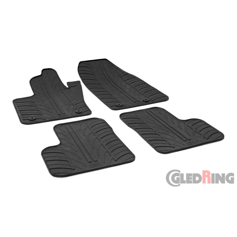 Gledring, tappetini in gomma, adatti a Fiat 500X 2015- & Jeep Renegade after 02/2015- (profilo a T 4 pezzi + clip)