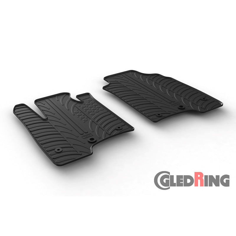 Gledring, alfombrillas de goma, para Fiat Panda Van 2014- (perfil T 2 piezas + clips)