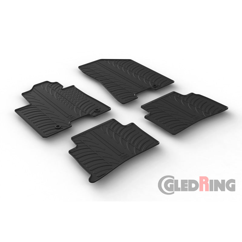 Gledring, tappetini in gomma, compatibili con Kia Sportage IV 2016-2021 (profilo a T 4 pezzi + clip)