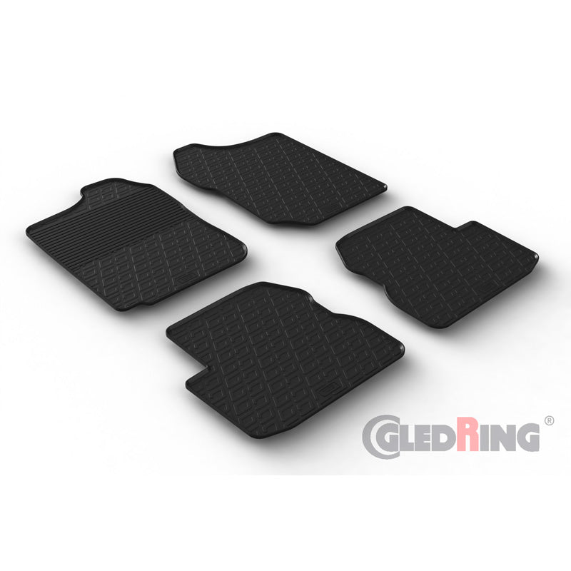 Gledring, Rubber floor mats, Fits Suzuki Jimny (FJ) 1998-2018 (T profile 4 pieces)