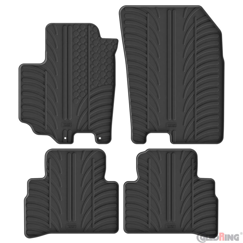 Gledring, alfombrillas de goma, perfil en T, 4 piezas con clips para alfombrilla, compatible con Suzuki Vitara (LY) Hybrid (2020-)