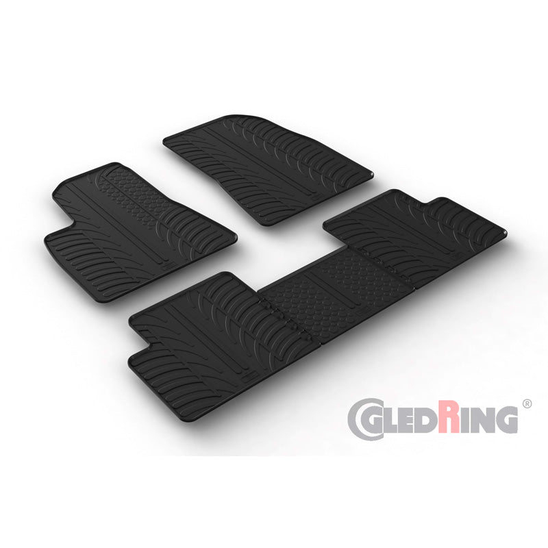 Gledring, Tappetini in gomma, adatti a Tesla Model 3 7/2017-11/2020 (profilo T 5 pezzi)