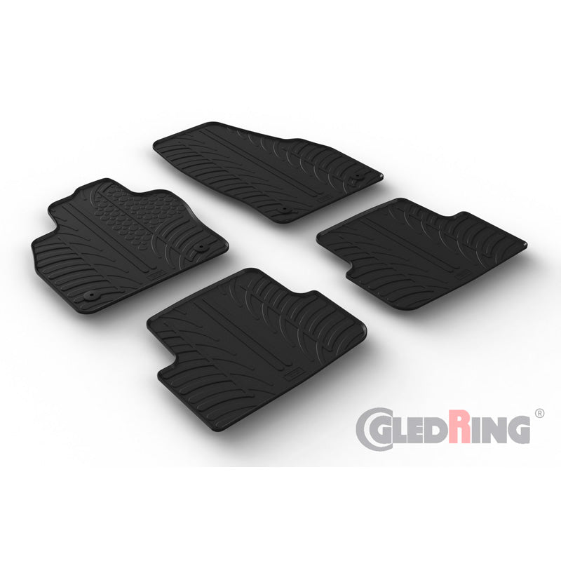 Gledring, alfombrillas de goma, aptas para Volkswagen Taigo 2021- (perfil T 4 piezas + clips)