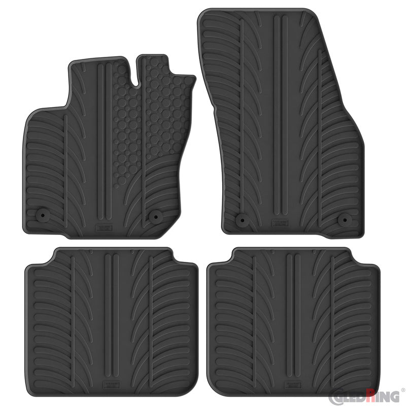 Gledring, tappetini in gomma, adatti a Volkswagen Tayron (R41) 2024-, 4 pezzi + clip di montaggio