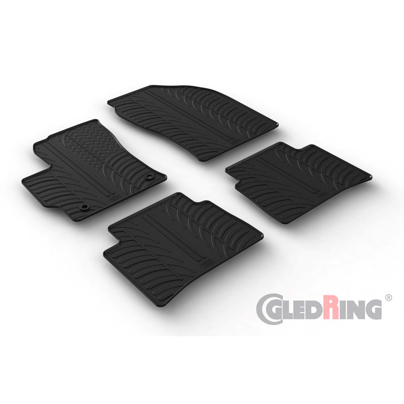 Gledring, tapis en caoutchouc, convient à Toyota Corolla Touring Sports Hybrid 12/2018- & Suzuki Swace Hybrid 9/2020- (profil T 4 pièces + clips)