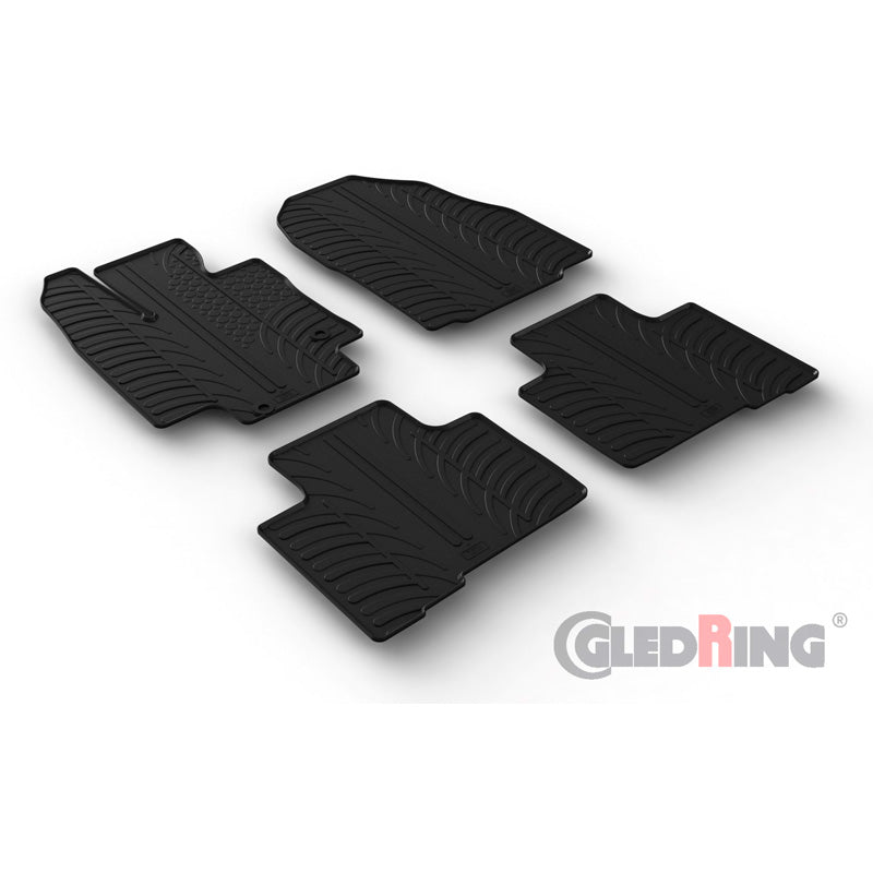 Gledring, tappetini in gomma, adatti a Toyota Highlander incl. Hybrid 2021- (profilo T 4 pezzi + clip)