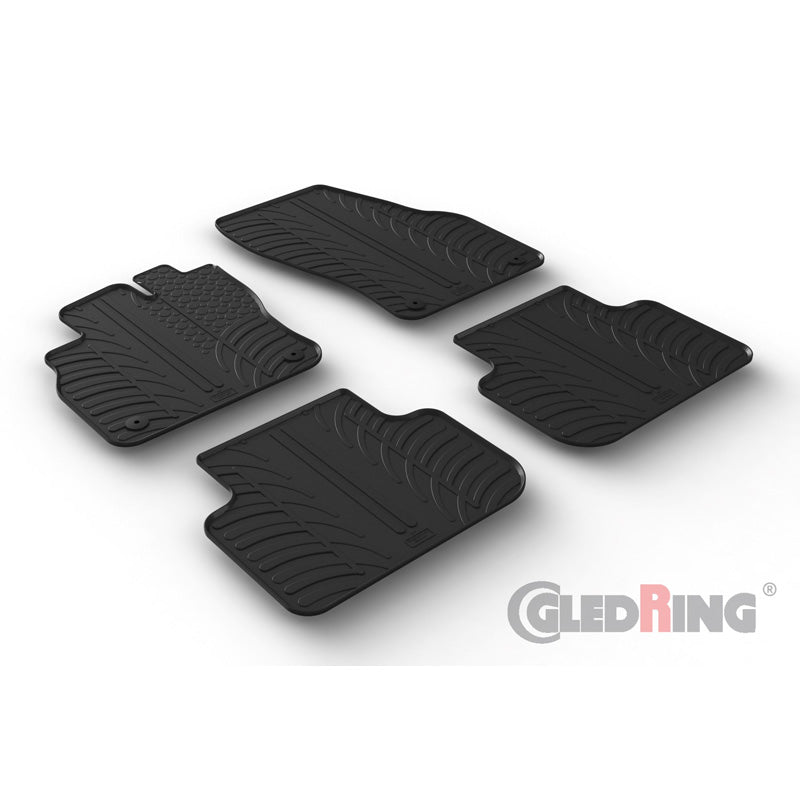 Gledring, tapis de sol en caoutchouc, compatibles avec Audi Q3 incl. Sportback 2019- (profil T 4 pièces + clips)