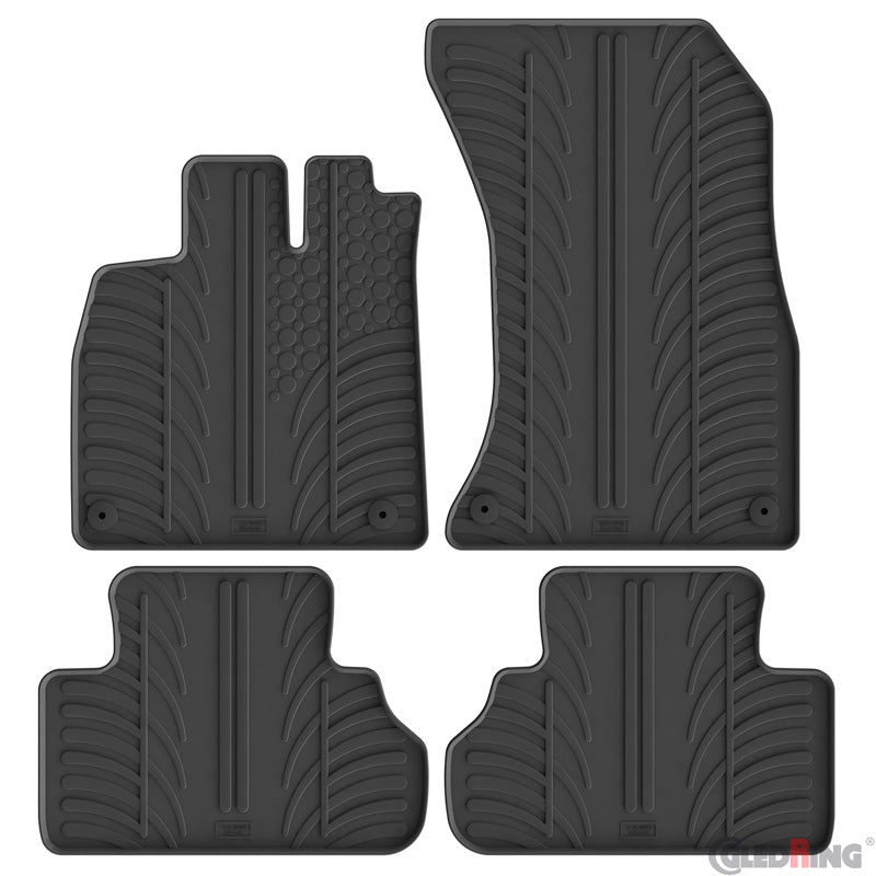 Gledring, juego de alfombrillas de goma, compatible con Audi Q5 (GU) MHEV 2025- incl. Sportback (perfil en T, 4 uds. + clips de montaje)