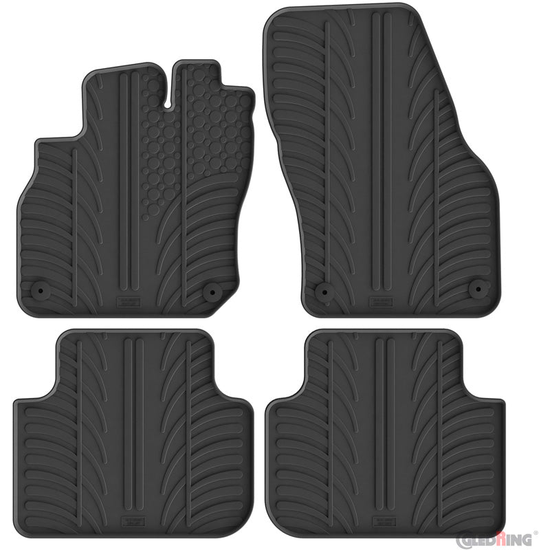Gledring, rubberen matten, T-profiel 4 stuks + montageclips, geschikt voor Audi Q3 (FJB) TFSi/MHEV (2025-)