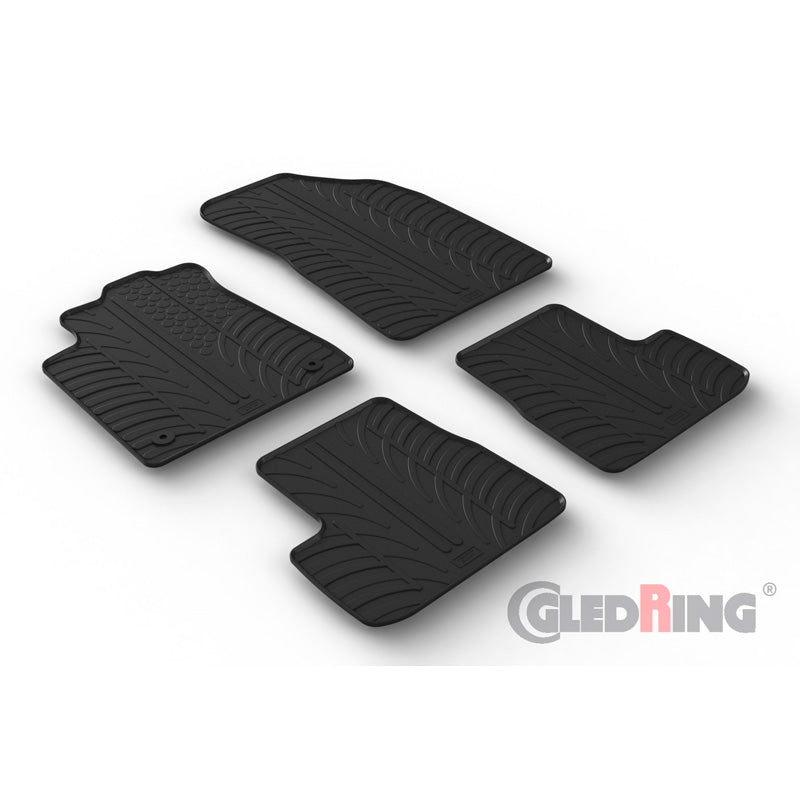 Gledring, rubbermatten, T-profiel, past op Citroen C3 IV 2024- excl. e-C3, 4 delen + montageclips
