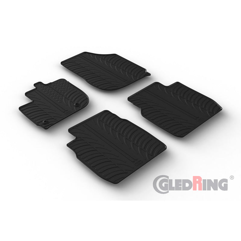 Gledring, rubber mats, fits Honda Jazz V (GR) incl. Crosstar 2020- (T profile 4-piece + clips)