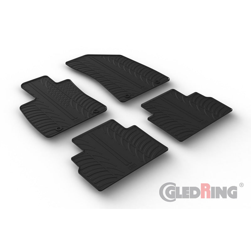 Gledring, alfombrillas de goma, para MG ZS (EV) 2019- (perfil T 4 piezas)