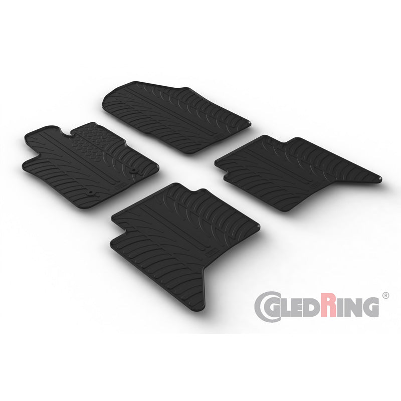 Gledring, tappetini in gomma, compatibili con Ford Ranger (Raptor) II 2022- (Petrol) & Volkswagen Amarok II 2022- (profilo a T 4 pezzi + clip)