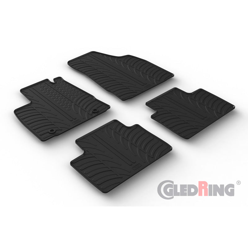 Gledring, rubbermatten, T-profiel, past op MG 3 Hybrid+ 2024-, 4 delen + montageclips