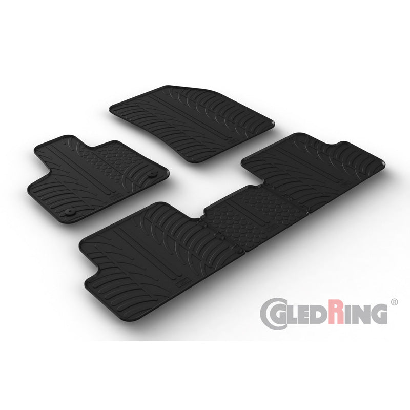 Gledring, alfombrillas de goma, compatibles con Citroën DS7 Crossback 2018- (perfil en T, 5 piezas + clips)