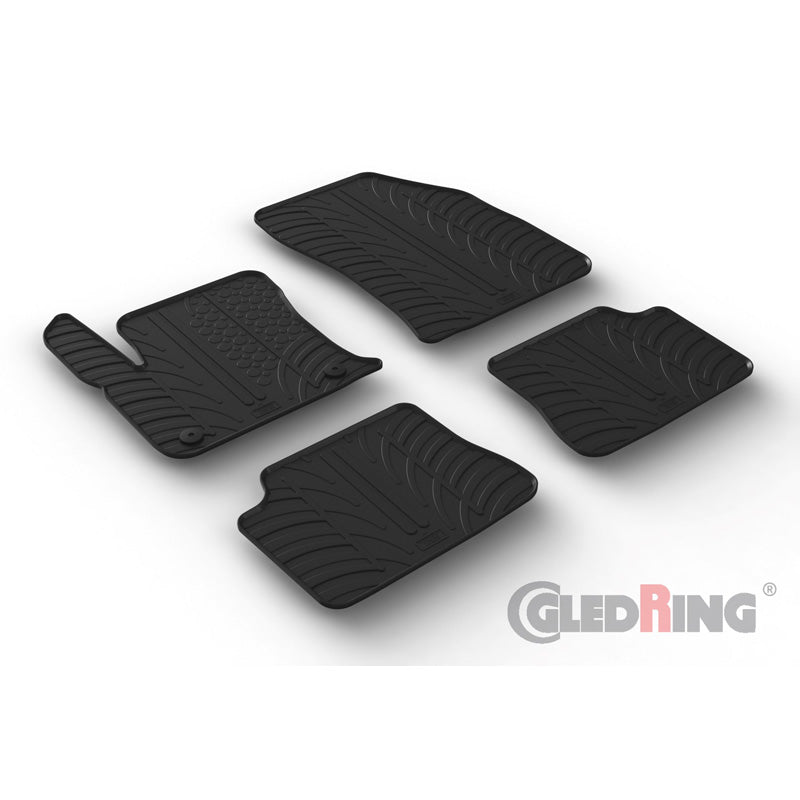 Gledring, Alfombrillas de goma, compatibles con Citroën DS3 Crossback E-Tense 2020- (perfil T 4 piezas + clips)